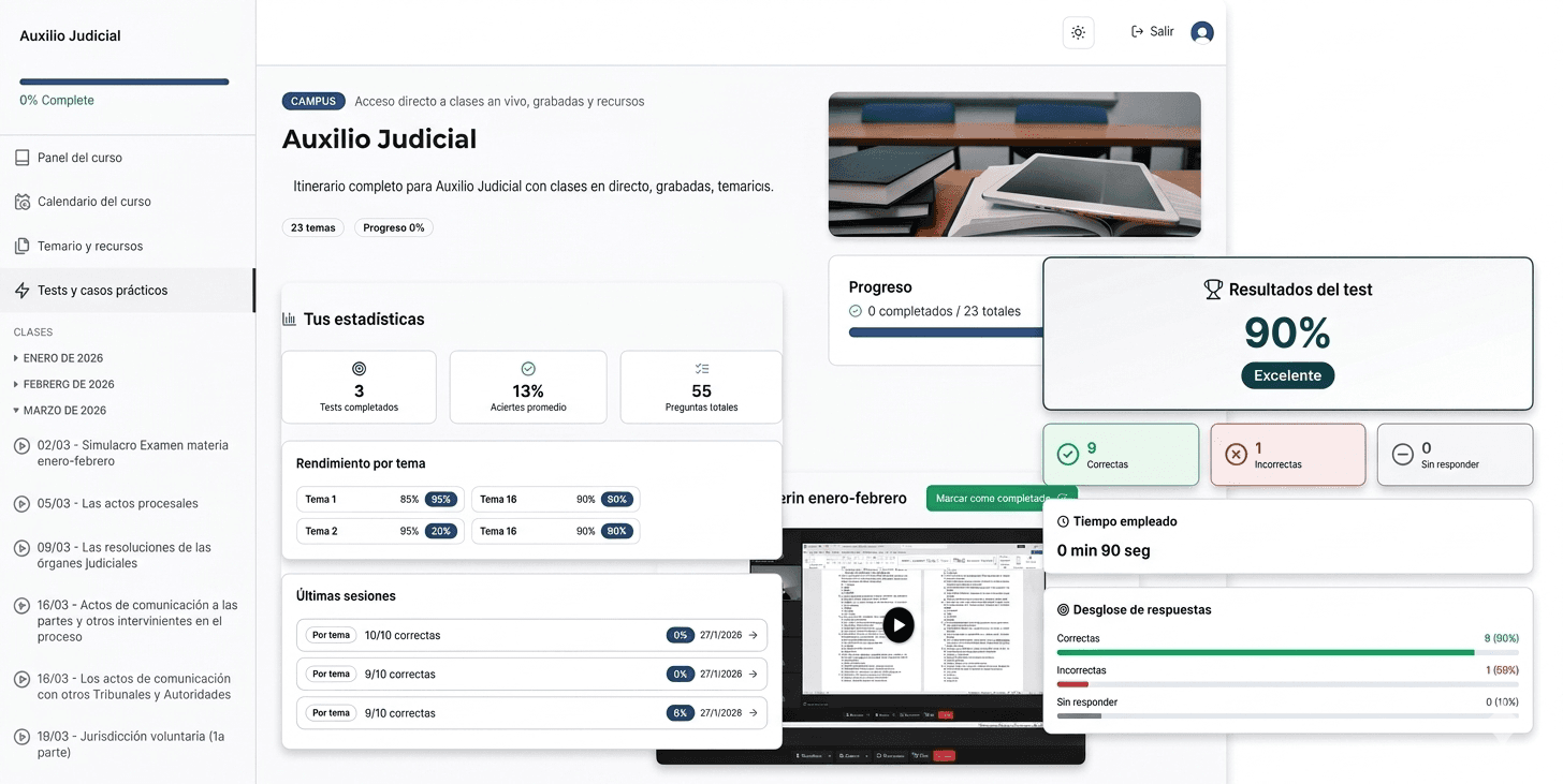 Plataforma academia oposiciones de Justicia — OPOSVIVES